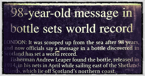 98 year old message in a bottle
